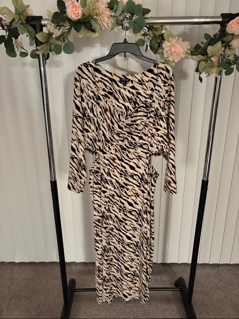 Torrid Animal-Print Long Sleeve Cutout Dress